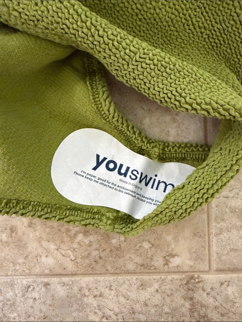 Youswim Olive Green Textured V-Neck One-Piece Swimsuit - Picture 4 of 6